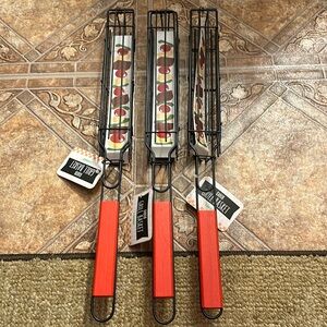 3 kabob grill baskets